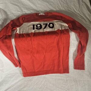 Bella Freud Red and White 1970 Sweater